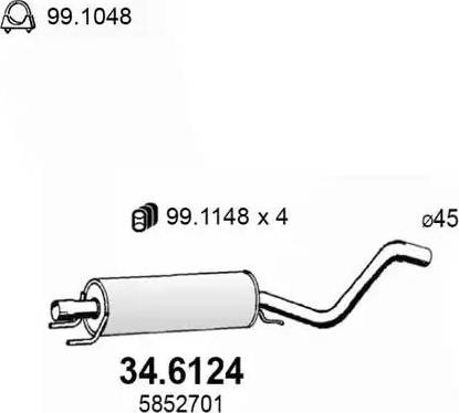 ASSO 34.6124 - Середній глушник вихлопних газів avtolavka.club