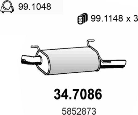 ASSO 34.7086 - Глушник вихлопних газів кінцевий avtolavka.club