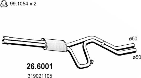 ASSO 26.6001 - Середній глушник вихлопних газів avtolavka.club