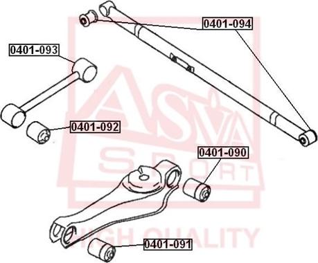 ASVA 0401-091 - Сайлентблок, важеля підвіски колеса avtolavka.club