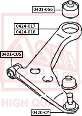 ASVA 0401-CUS - Сайлентблок, важеля підвіски колеса avtolavka.club