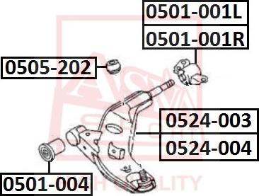 ASVA 0501-001R - Сайлентблок, важеля підвіски колеса avtolavka.club