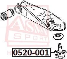 ASVA 0520-001 - Шарова опора, несучий / направляючий шарнір avtolavka.club