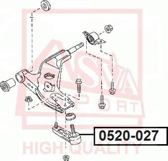 ASVA 0520-027 - Шарова опора, несучий / направляючий шарнір avtolavka.club