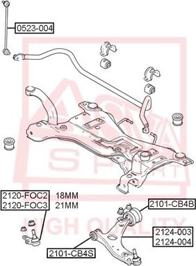 ASVA 0523-004 - Тяга / стійка, стабілізатор avtolavka.club