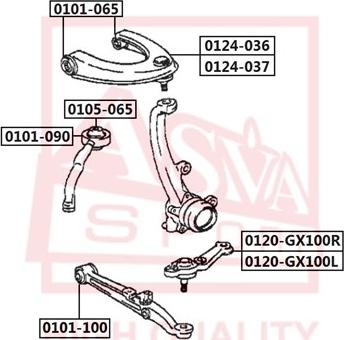 ASVA 0120-GX100L - Шарова опора, несучий / направляючий шарнір avtolavka.club