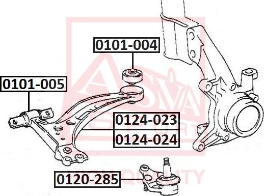 ASVA 0120-285 - Шарова опора, несучий / направляючий шарнір avtolavka.club