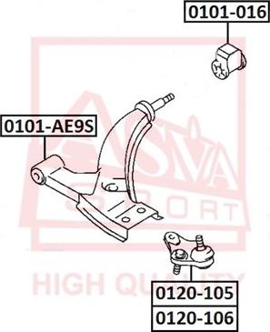 ASVA 0101-016 - Сайлентблок, важеля підвіски колеса avtolavka.club