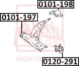 ASVA 0101-197 - Сайлентблок, важеля підвіски колеса avtolavka.club