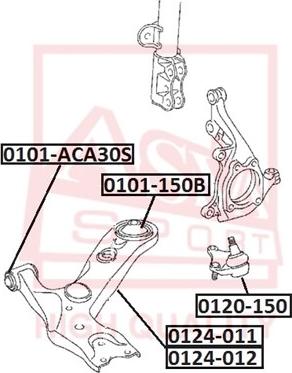 ASVA 0101-150B - Сайлентблок, важеля підвіски колеса avtolavka.club