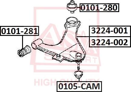 ASVA 0105-CAM - Ремонтний комплект, що несуть / напрямні шарніри avtolavka.club