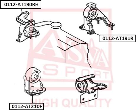 ASVA 0112-AT210F - Подушка, підвіска двигуна avtolavka.club