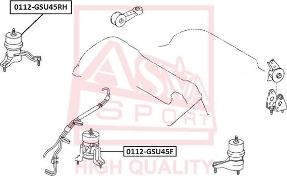 ASVA 0112-GSU45RH - Подушка, підвіска двигуна avtolavka.club