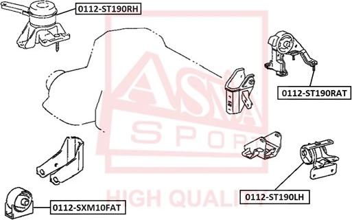 ASVA 0112-SXM10FAT - Подушка, підвіска двигуна avtolavka.club