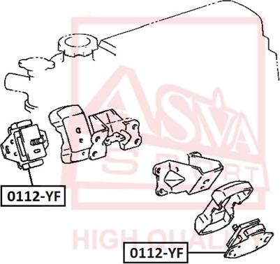 ASVA 0112-YF - Подушка, підвіска двигуна avtolavka.club