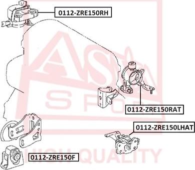 ASVA 0112-ZRE150F - Подушка, підвіска двигуна avtolavka.club