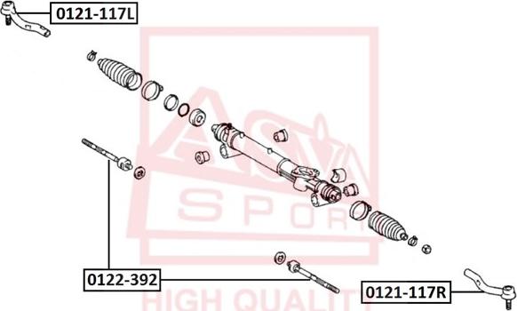 ASVA 0121-117L - Наконечник рульової тяги, кульовий шарнір avtolavka.club