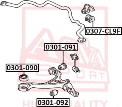 ASVA 0301-090 - Сайлентблок, важеля підвіски колеса avtolavka.club