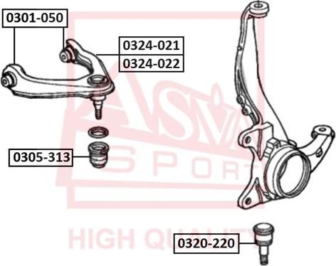 ASVA 0301-050 - Сайлентблок, важеля підвіски колеса avtolavka.club