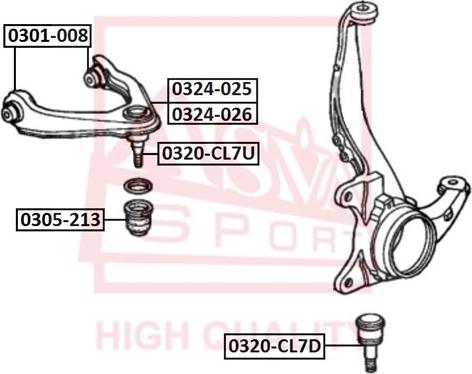 ASVA 0301-008 - Сайлентблок, важеля підвіски колеса avtolavka.club