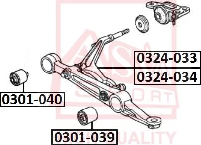 ASVA 0301-039 - Сайлентблок, важеля підвіски колеса avtolavka.club