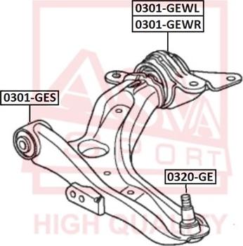 ASVA 0320-GE - Шарова опора, несучий / направляючий шарнір avtolavka.club