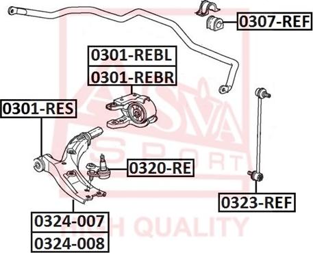 ASVA 0301-REBR - Сайлентблок, важеля підвіски колеса avtolavka.club