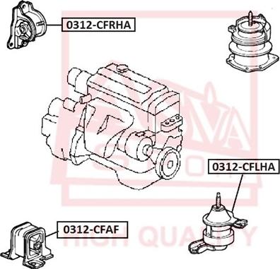 ASVA 0312-CFLHA - Подушка, підвіска двигуна avtolavka.club