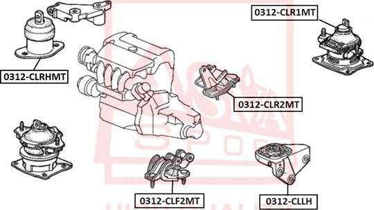 ASVA 0312-CLF2MT - Подушка, підвіска двигуна avtolavka.club