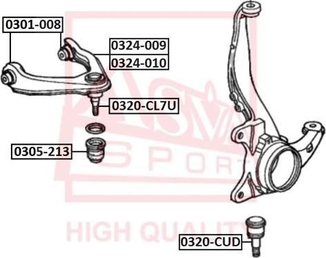 ASVA 0324-009 - Важіль незалежної підвіски колеса avtolavka.club