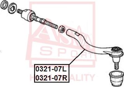 ASVA 0321-07L - Наконечник рульової тяги, кульовий шарнір avtolavka.club