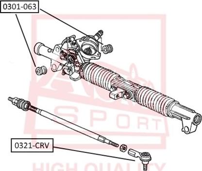 ASVA 0321-CRV - Наконечник рульової тяги, кульовий шарнір avtolavka.club