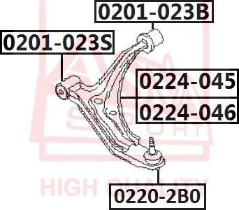 ASVA 0224-046 - Важіль незалежної підвіски колеса avtolavka.club