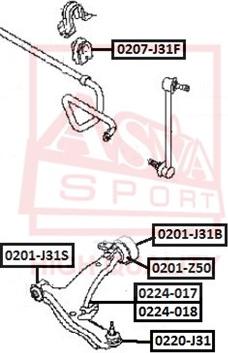 ASVA 0201-Z50 - Сайлентблок, важеля підвіски колеса avtolavka.club