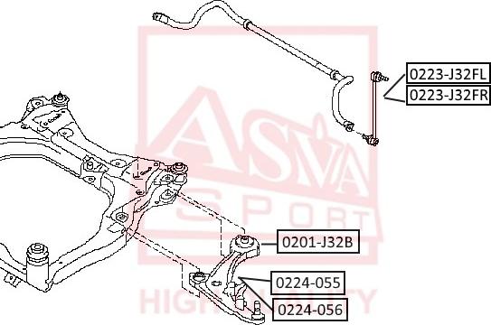 ASVA 0223-J32FR - Тяга / стійка, стабілізатор avtolavka.club