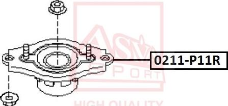 ASVA 0211-P11R - Опора стійки амортизатора, подушка avtolavka.club