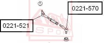 ASVA 0221-521 - Наконечник рульової тяги, кульовий шарнір avtolavka.club