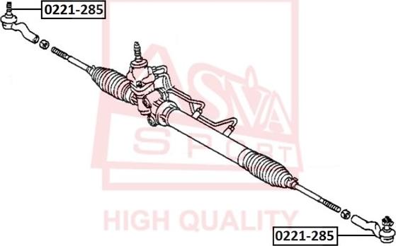 ASVA 0221-285 - Наконечник рульової тяги, кульовий шарнір avtolavka.club