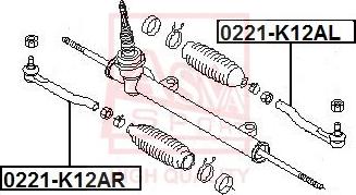 ASVA 0221-K12AR - Наконечник рульової тяги, кульовий шарнір avtolavka.club