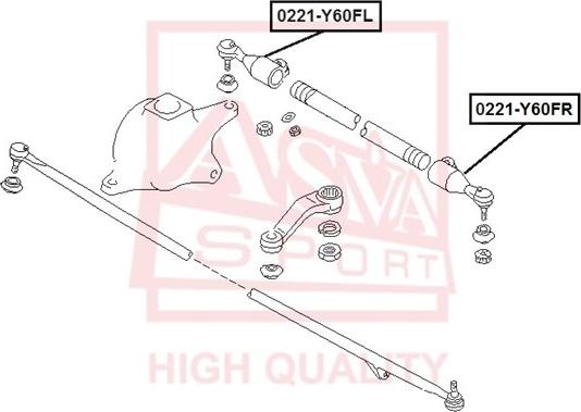 ASVA 0221-Y60FR - Наконечник рульової тяги, кульовий шарнір avtolavka.club