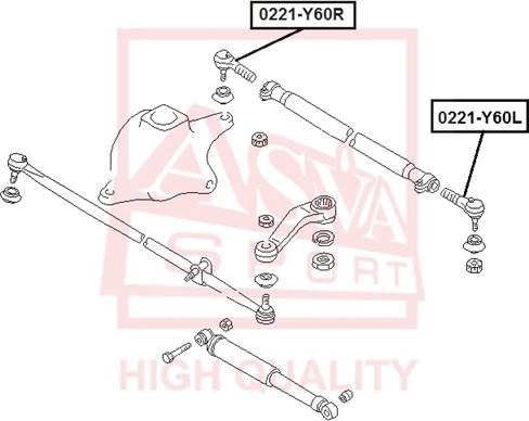 ASVA 0221-Y60L - Наконечник рульової тяги, кульовий шарнір avtolavka.club