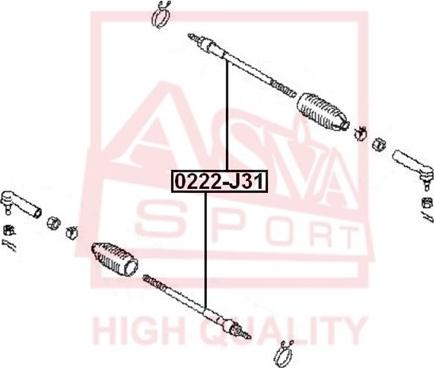 ASVA 0222-J31 - Осьовий шарнір, рульова тяга avtolavka.club