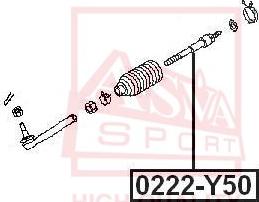 ASVA 0222-Y50 - Осьовий шарнір, рульова тяга avtolavka.club