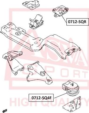 ASVA 0712-SQR - Подушка, підвіска двигуна avtolavka.club