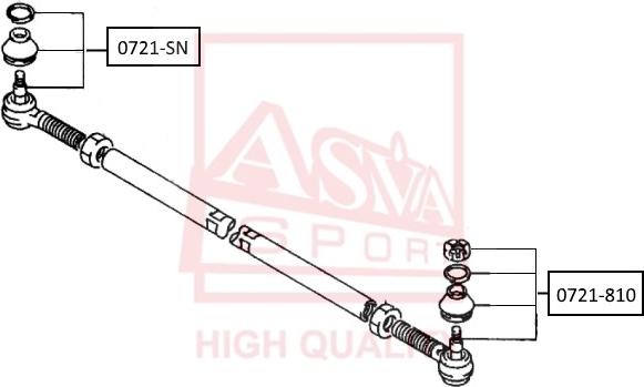 ASVA 0721-810 - Наконечник рульової тяги, кульовий шарнір avtolavka.club