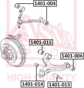 ASVA 1401-014 - Сайлентблок, важеля підвіски колеса avtolavka.club