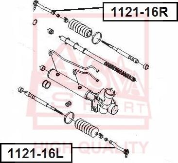 ASVA 1121-16L - Наконечник рульової тяги, кульовий шарнір avtolavka.club