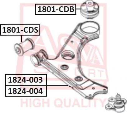 ASVA 1801-CDB - Сайлентблок, важеля підвіски колеса avtolavka.club