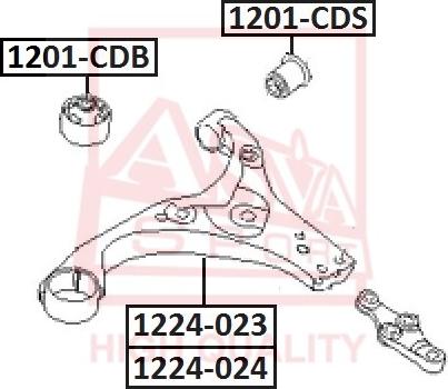 ASVA 1201-CDS - Сайлентблок, важеля підвіски колеса avtolavka.club