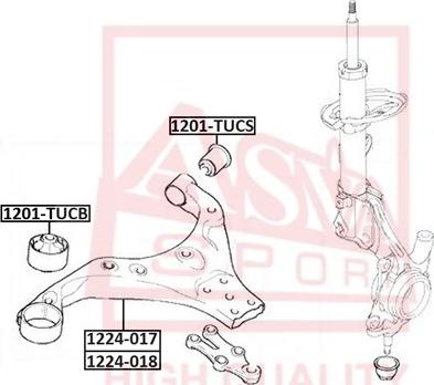 ASVA 1201-TUCS - Сайлентблок, важеля підвіски колеса avtolavka.club